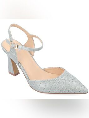 Journee Collection Grey Croc Vegan Leather Heels - Size 11 (NIB)